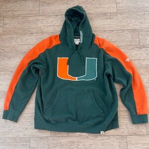Vintage U Miami Fanatics Green Hoodie medium